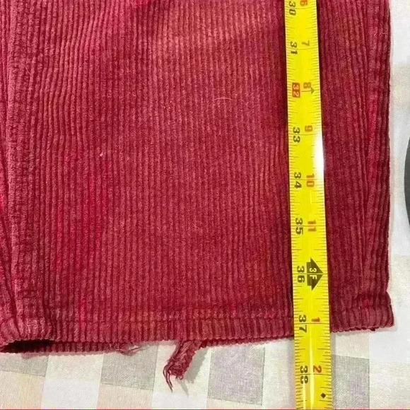 EMPYRE Relax Baggy Corduroy Pants 28 Burgundy Red Skateboard Y2K Inspire Hippie - Picture 9 of 11